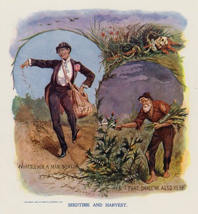 Tempo de sementeira e colheita (litografia a cores) de Frank Beard