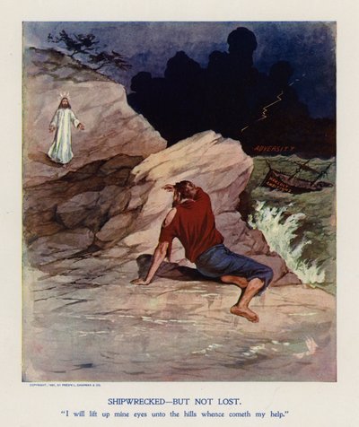 Náufrago, mas não perdido (litografia a cores) de Frank Beard