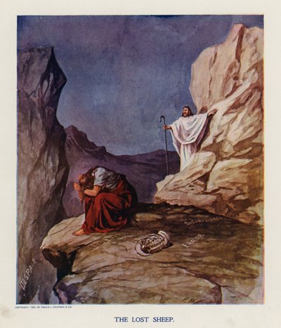 A ovelha perdida (litografia a cores) de Frank Beard
