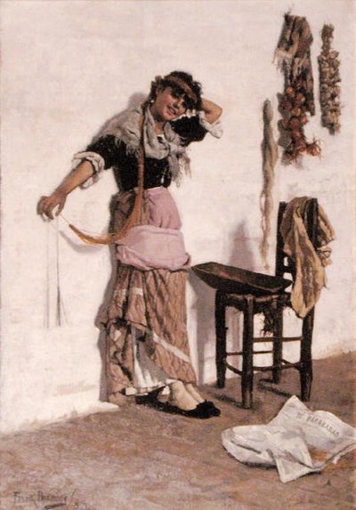 Uma rapariga do mercado veneziano de Frank Bramley