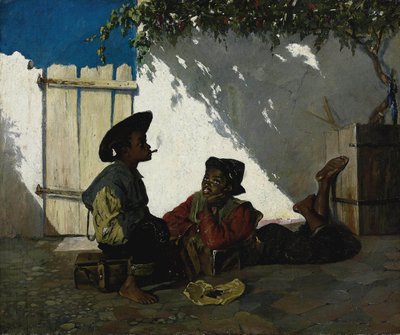 Italiano:  Dolce far niente Doce não fazer nada de Frank Buchser