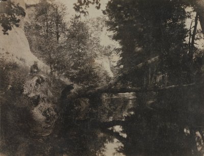 Paisagem com Figura Sentada no Stream Bank, c. 1856. de Frank Chauvassaignes