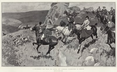 Um Dia de Sucesso com os Devon e Somerset Staghounds em Exmoor (litho) de Frank Craig