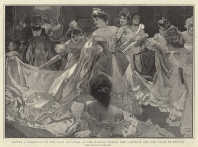 Antes de uma recepção pela senhora prefeita na casa da mansão, seu Ladyship e seus Maids de honra de Frank Craig