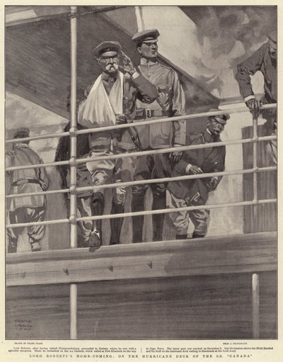 Home-vindo de Lord Roberts, no convés de furacões da SS Canadá de Frank Craig