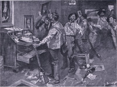 Respeitado até mesmo pelos inimigos: um incidente de um ataque aos bôeres em Natal, ilustração de After Pretoria: The Guerilla War, 1902 de Frank Craig
