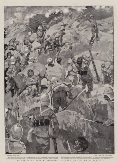A Batalha de Dundee, tomando a posição de Boer em Talana Hill de Frank Craig