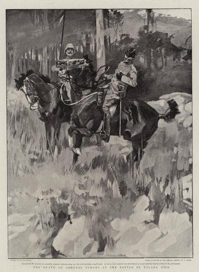A morte dos Symons Gerais na Batalha de Talana Hill de Frank Craig