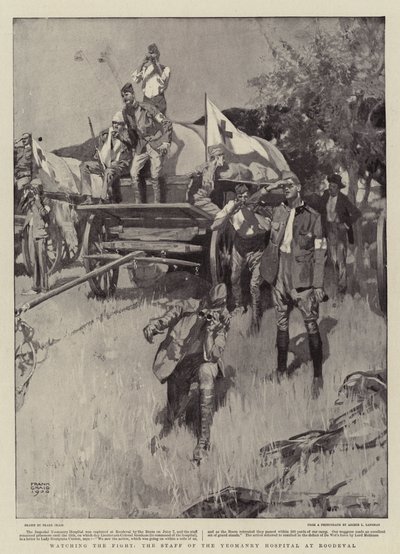 Assistindo a luta, o pessoal do Hospital Yeomanry em Roodeval de Frank Craig