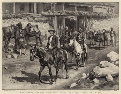 Uma excursão de caça na Ásia Menor, partindo para um dia de esporte a partir de Chivril de Frank Dadd