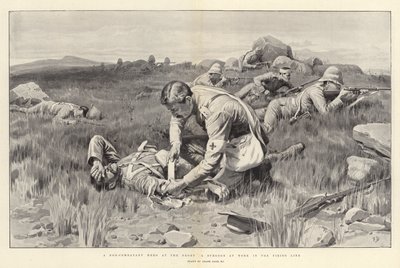 Um herói não-combatente na frente de um cirurgião no trabalho na linha de fogo de Frank Dadd