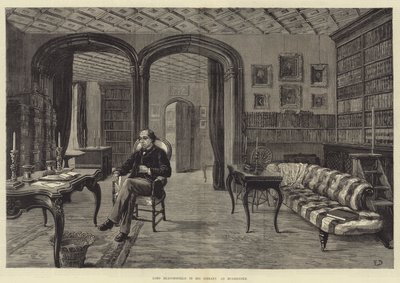 Lord Beaconsfield em sua biblioteca em Hughenden de Frank Dadd