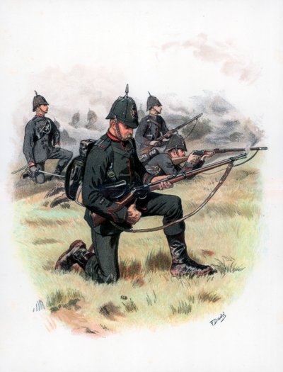 Ordem de marcha, o Kings Royal Rifle Corps anteriormente 60th Rifles, 1889. de Frank Dadd
