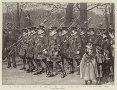 No Caminho para a Sala de Sua Majestade, os Yeomen da Guarda marchando pelo shopping de Frank Dadd