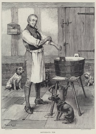 Gravura de banheira de sábado de Frank Dadd
