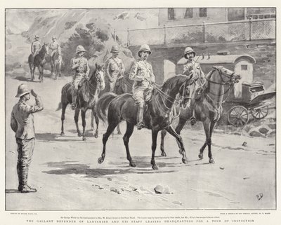 O galante defensor de Ladysmith e sua equipe deixando a sede para uma turnê de inspeção de Frank Dadd