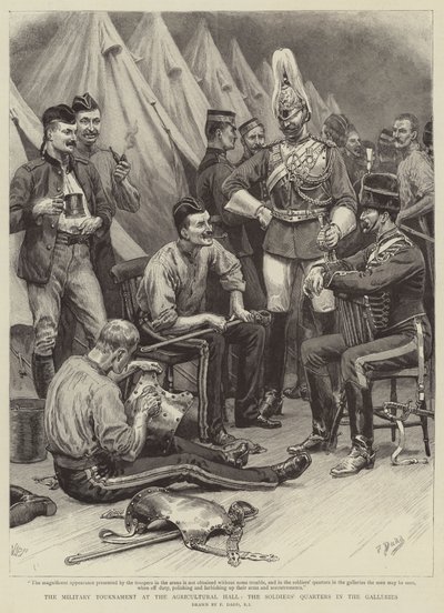 O Torneio Militar no Salão Agrícola, o Quartel dos Soldados nas Galerias de Frank Dadd