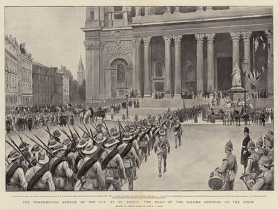 O Serviço de Ação de Graças do CIV em São Paulo, o chefe da coluna chegando aos degraus de Frank Dadd