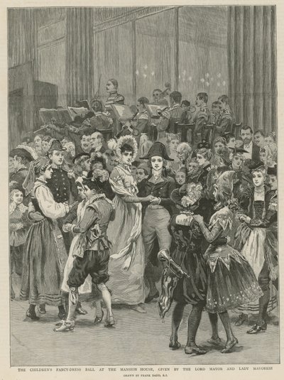 O baile de fantasia para crianças na Mansion House (gravura) de Frank Dadd