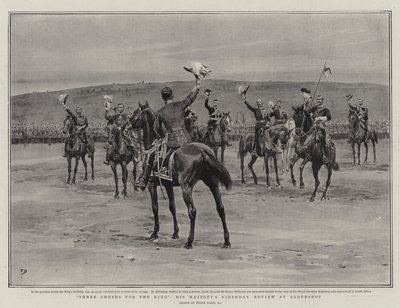 Três elogios para o rei, revisão do aniversário de Sua Majestade em Aldershot de Frank Dadd