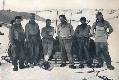Lieut. Partido Campbells em seu retorno a Cape Evans, 7 de novembro de 1912, 1913 de Frank Debenham