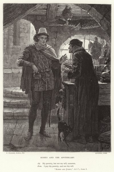Romeu e o Boticário, Romeu e Julieta, Ato V, Cena I de Frank Dicksee