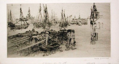 Embarcações na Giudecca (As docas) de Frank Duveneck