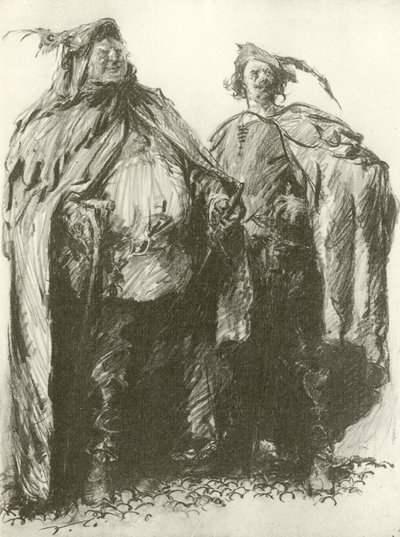 Sir John Falstaff e pistola (gravura) de Frank Gillett