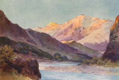 Nova Zelândia: O desfiladeiro de Wairau (litografia a cores) de Frank H Wright