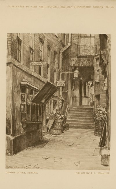George Court on the Strand (gravura) de Frank Lewis Emanuel