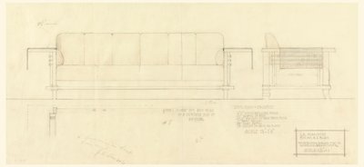 Sala de estar Davenport, Residência Henry J. Allen, Wichita, Kansas de Frank Lloyd Wright