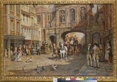 O Royal Mail a passar por Temple Bar de Frank Moss Bennett