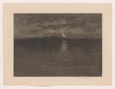 Paisagem noturna com lago Quando a lua cansada estava minguando, Dort de Frank Short (signed by artist)