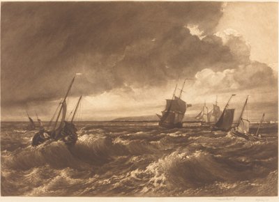 A boca do Tamisa Ilha de Sheppey à distância, 1891. de Frank Short