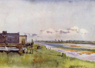 Norfolk Broads: Yarmouth de Breydon (cor litho) de Frank Southgate