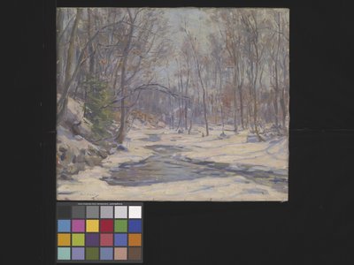 Uma Manhã de Inverno (óleo sobre tela) de Frank Townsend Hutchens