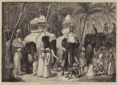 Os elefantes do rajá de Travancore de Frank Vizetelly