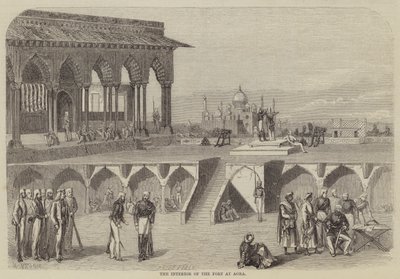 O interior do forte em Agra de Frank Vizetelly