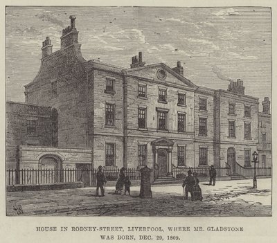 Casa em Rodney-Street, Liverpool, onde nasceu o Sr. Gladstone, 29 de dezembro de 1809 de Frank Watkins