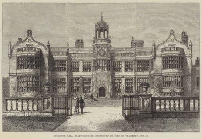Ingestre Hall, Staffordshire, destruído pelo fogo na quinta-feira, 12 de outubro de Frank Watkins