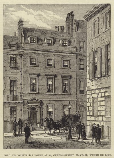 Lord Beaconsfield&39;s House aos 19 anos, Curzon-Street, Mayfair, onde morreu de Frank Watkins
