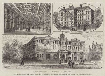 Novos edifícios do Hospital de Londres, Whitechapel, inaugurado no sábado pelo Príncipe e Princesa de Gales de Frank Watkins