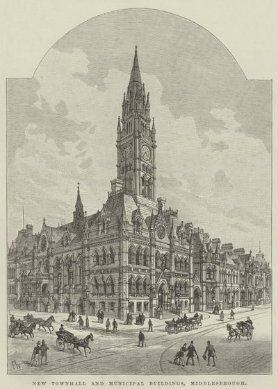 Nova Prefeitura e Edifícios Municipais, Middlesbrough de Frank Watkins