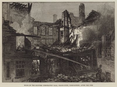 Ruínas da corporação escocesa Hall, Crane-Court, Fleet-Street, depois do incêndio de Frank Watkins