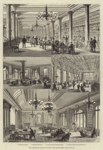 A Biblioteca da Galeria Grosvenor, New Bond-Street de Frank Watkins