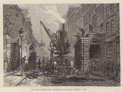 The Last of Temple Bar, esboçado no sábado, 12 de janeiro de 1878 de Frank Watkins