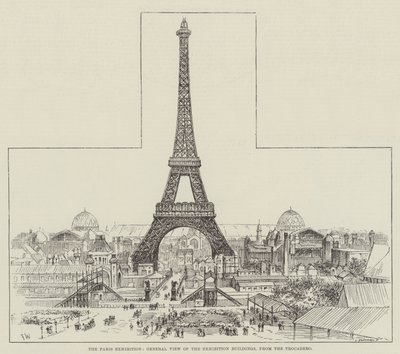 A exposição de Paris, vista geral dos edifícios da exposição, do Trocadero de Frank Watkins