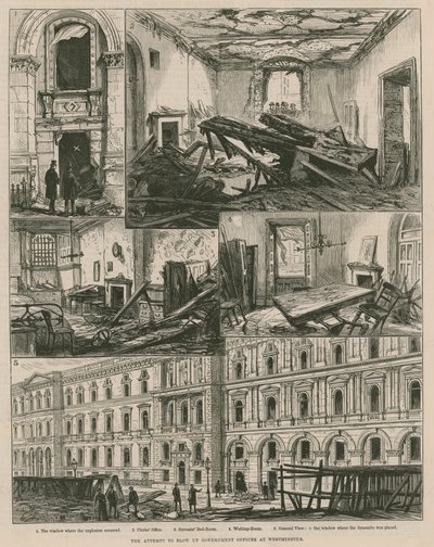 A tentativa de explodir escritórios do governo em Westminster (gravura) de Frank Watkins
