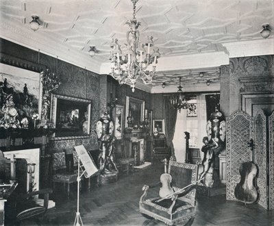 A sala de música, Captain Harveys House, Hampstead, c1903 de Frank William Brookman