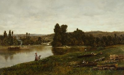 Números junto a um rio (óleo sobre tela) de Frank de Mesgrigny